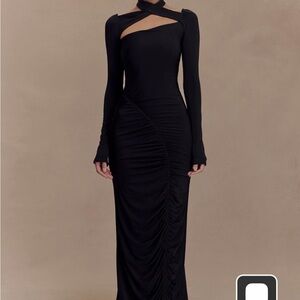 Meshki Black Long Sleeve Gown